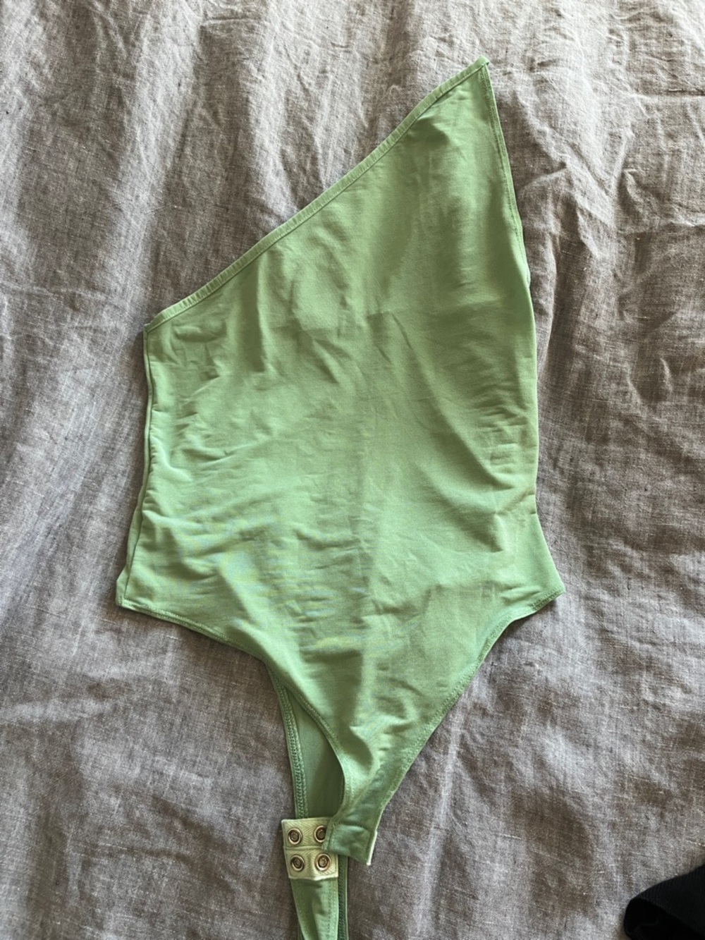 Donna Karan One-Shoulder Bodysuit in Light Green